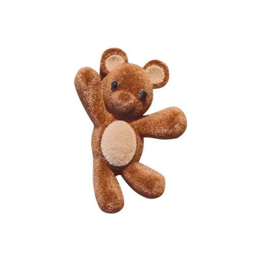 Plüss medvídkiem díszített hajcsat Fém hajcsat flocking hatással Aranyos dísz nőknek és lányoknak