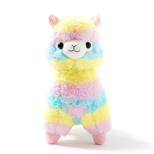 Plys lama regnbue 17 cm