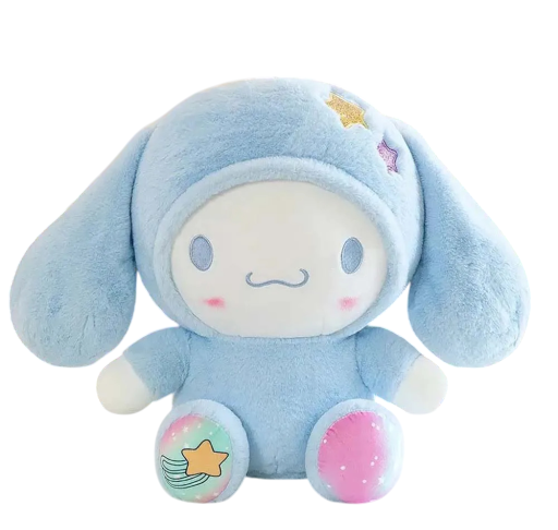 Plyšová hračka Cinnamoroll 25 cm Sanrio postavička v dupačkách s hviezdami Roztomilý plyšák Dekorácie Darček pre fanúšikov kawaii a anime štýlu