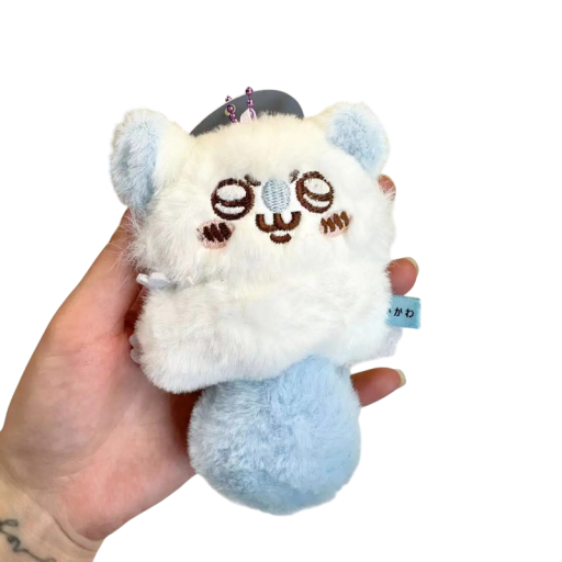 Plyšový přívěsek anime zvířátko 13 cm Roztomilá mini hračka na batoh Klíčenka s oušky Dekorace pro fanoušky anime Stylový doplněk pro děti