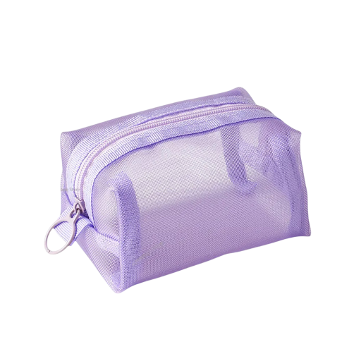 Poche de rangement multifonction 11 x 7 x 5 cm Mini pochette en maille respirante Sac en nylon pour le lavage Porte-monnaie Pochette de voyage légère avec zip