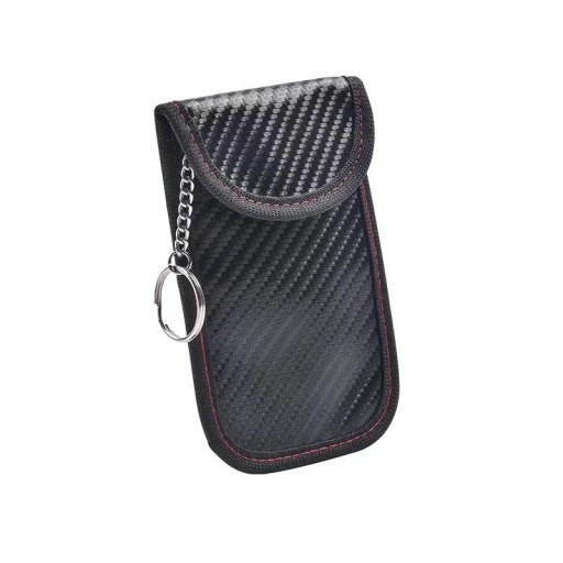 Pochette de blocage de signal pour clé de voiture, noire, en cuir PU pour protection contre le skimming