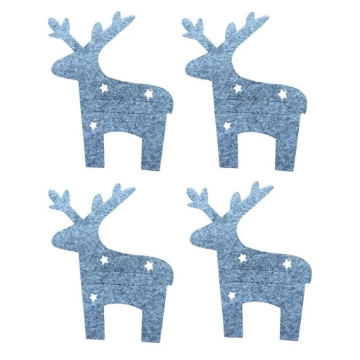 Pochette de Noël pour couverts - renne 4 pcs