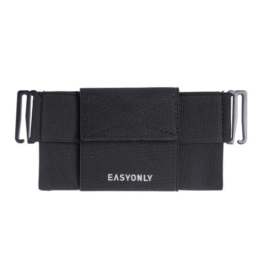 Pochette de voyage avec crochets pour suspendre à la taille des pantalons et des shorts Pochette noire en polyester avec une poche