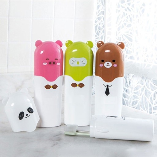 Pochette pour dentifrice et brosse à dents avec motif d'animaux