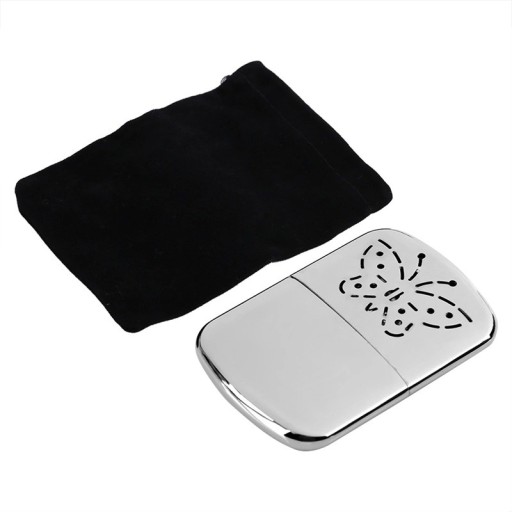 Pocket Hand Warmer 95 x 68 x 16 mm 55–70 ℃ Portable Gasoline Hand Warmer Made of Zinc Alloy Reusable Outdoor Warmer