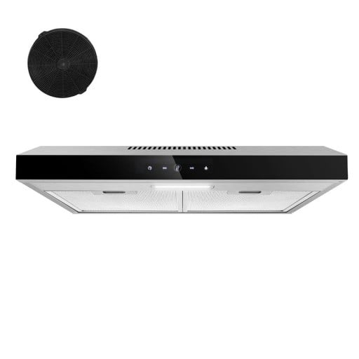 Podvěsná digestoř s recirkulací a odtahem 250 m³/h 59,5 x 48 x 10 cm nerezová ocel s LED osvětlením a dotykovým ovládáním do kuchyně