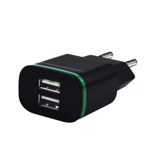 Podwójny adapter sieciowy USB z oświetleniem LED