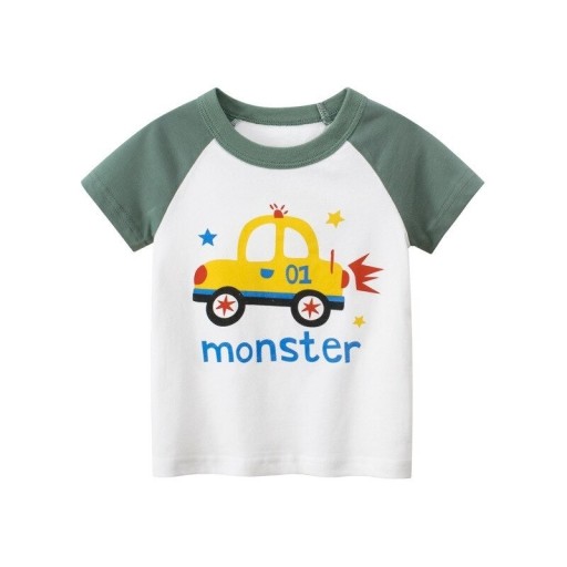 Pojk T-shirt med bil B1416