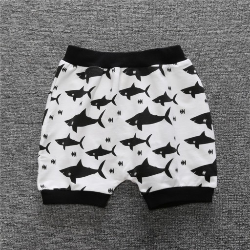 Pojkar Shorts med Shark Print - Vit