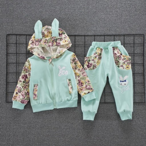 Pojkset - Hoodie med öron och byxor - Blå
