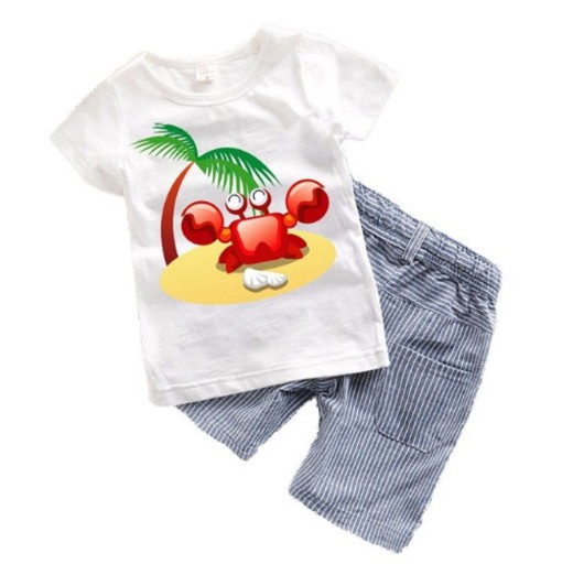 Pojkset - T-shirt med krabba och shorts