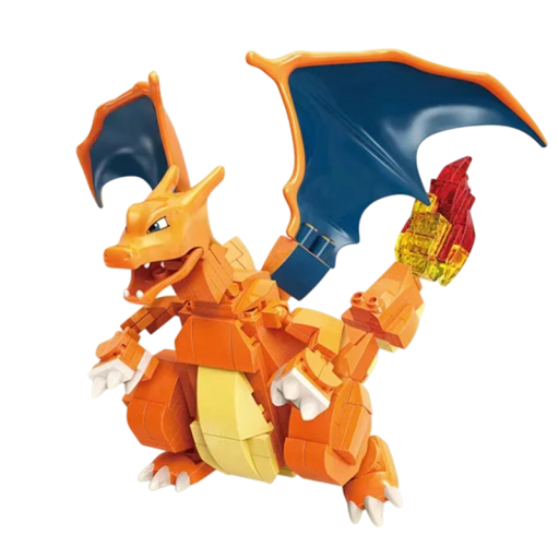 Pokémon byggesæt Charizard 273 dele 24 x 24 x 13,5 cm Foldbar figur af en ild-Pokémon-model til børn Kreative byggesæt Pokémon