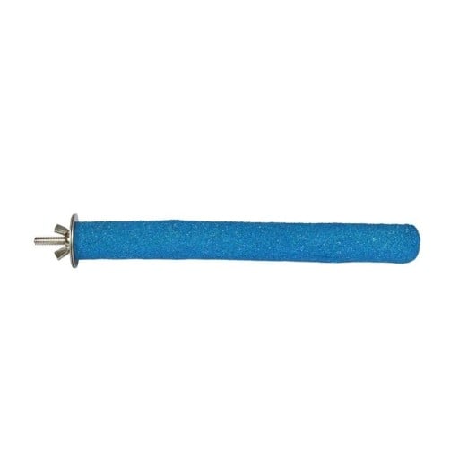 Poleiro para pássaros para desgastar garras e bico Superfície rugosa Madeira e metal Fixação na gaiola com parafuso e porca de asa