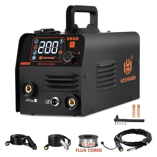 Poloautomatisk svejsemaskine 220 V 33×23×22 cm inverterteknologi sort-orange med digital skærm til værksted