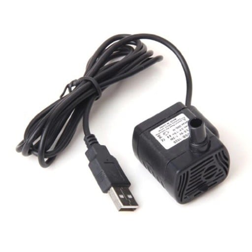 Pompa per acquario alimentata da USB Corpo in plastica con ventose 3,9 x 3,8 x 2,8 cm Portata 200 l/h Potenza 1 fino a 3 W Ugello 8,5 mm