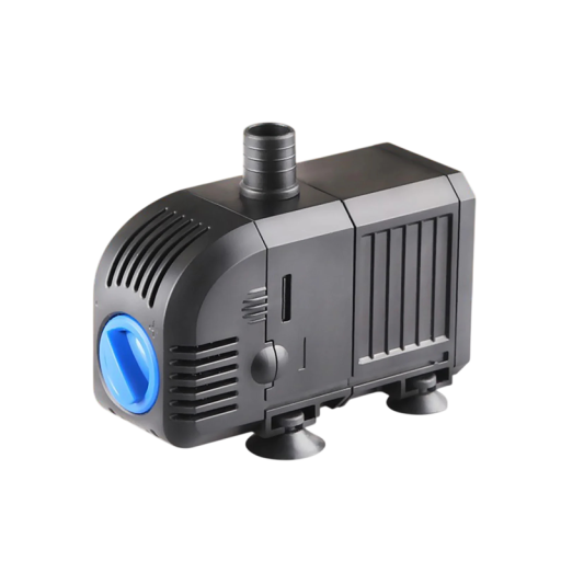 Ponorné čerpadlo HJ-500 7 W s regulací průtoku a výkonem 500 l/h s výtlakem 0,9 m a přísavkami v černém provedení do akvária i jezírka
