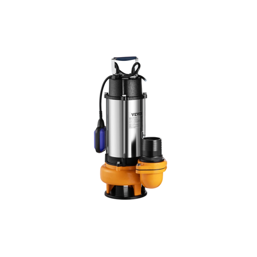 Ponorné čerpadlo na odpadní vodu 2200 W s průtokem 1000 l za minutu a výtlakem 18 m s hrdlem 7,6 cm v oranžovo-stříbrném provedení