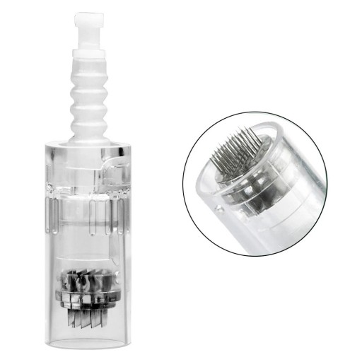 Pontas de agulhas para dermapen em estojo protetor 10 pcs Substituíveis 36 pontas de agulhas para caneta de microagulhamento Recargas para ferramenta de mesoterapia Compatível com a maioria dos dermapens