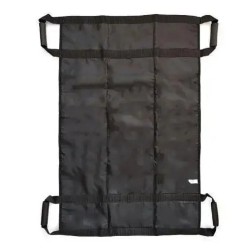 Popruh na přenos pacienta s madly polohovací podložka rozměr 110 x 70 cm pro přesun seniorů a nemobilních osob z lůžka i na vozík