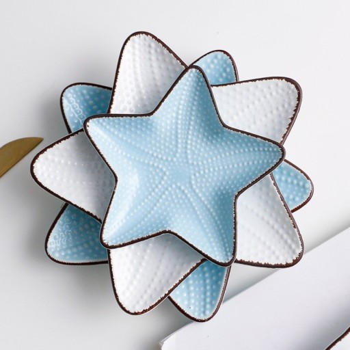 Porcelænstallerken søstjerne 2 stk.
