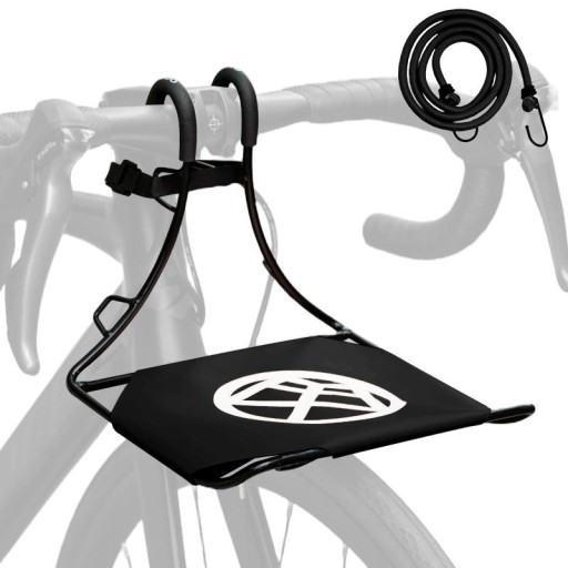 Portabicicletas para manillar con plataforma para equipaje capacidad 10 kg dimensiones 20 x 24 x 22 cm marco de metal para bicicleta de montaña con correa elástica