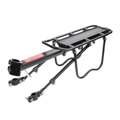 Portabicicletas trasero de aleación de aluminio con placa reflectante dimensiones 53 x 14 x 35,5 cm soporte negro para equipaje de bicicletas