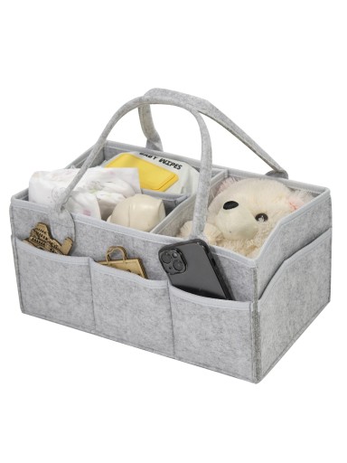 Portable Changing Bag with Internal Dividers 38 x 23 x 18 cm Practical Storage Box for Baby Without Accessories