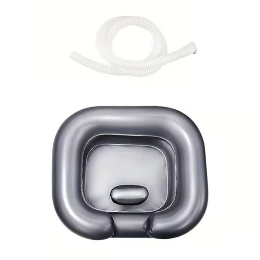 Portable Inflatable Washing Bowl 52 x 58 x 19 cm with Hose for Washing Hair at Bedside Lightweight Rinsing Bowl for Seniors and Immobilised Individuals