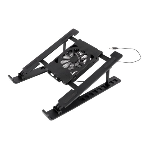 Portable Laptop Cooling Stand 27 x 21 x 9 cm Foldable with Built-in Fan and Adjustable Height Universal Black
