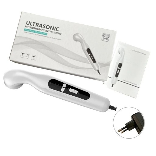 Portable Ultrasound Device for Physiotherapy Against Joint and Muscle Pain with Adjustable Intensity and Temperature Protection