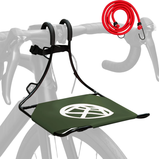 Portabultos delantero para manillar de bicicleta con plataforma para bicicleta de montaña capacidad 10 kg dimensiones 20 x 24 x 22 cm soporte metálico para equipaje con correa de goma