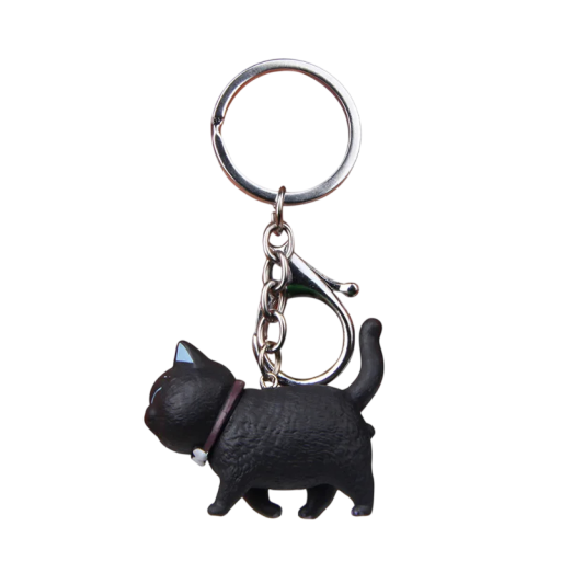 Porte-clés 4,6 x 4 cm Alliage de fer Chat Pendentif en métal pour clés sac à main sac à dos Accessoire décoratif cadeau