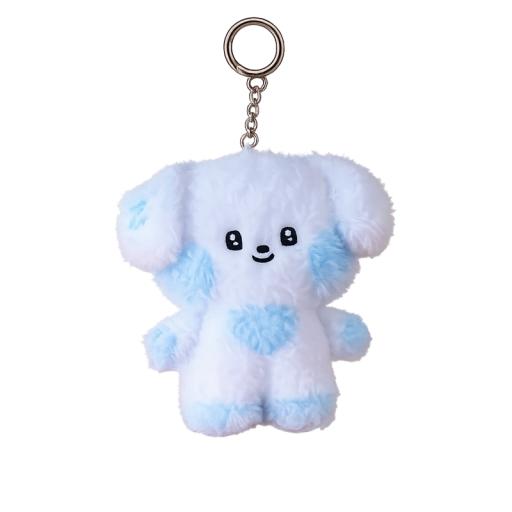 Porte-clés avec chien en peluche 12 cm Peluche et coton PP Pendentif doux pour clés, sac à dos, sac à main Accessoire mignon pour enfants