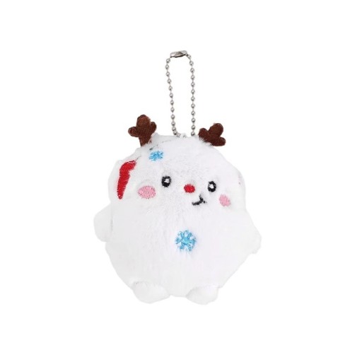 Porte-clés en peluche mignon bonhomme de neige 8 x 8,5 cm Pendentif de Noël pour clés et sac à dos Décoration douce Cadeau de Nouvel An