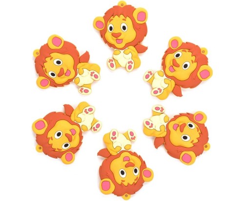 Porte-clés en silicone en forme de lion - 2 pcs