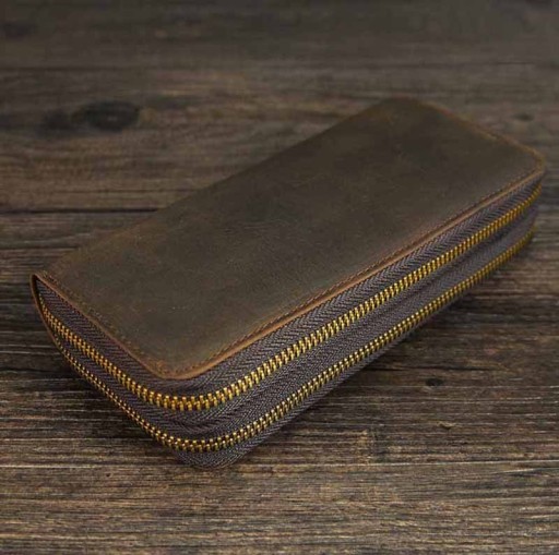 Portefeuille double en cuir pour homme