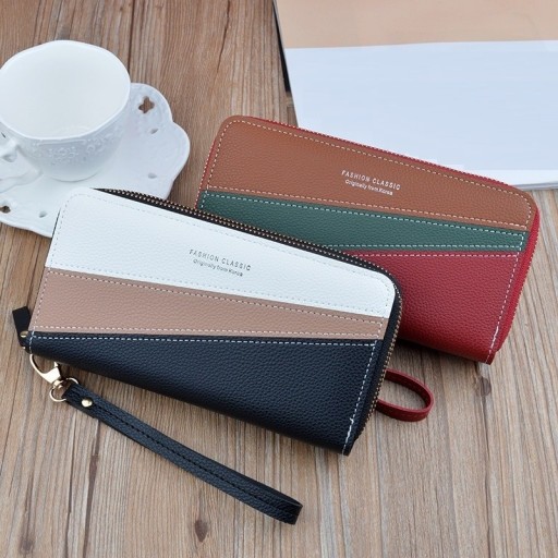 Portefeuille en cuir double pour femmes J104