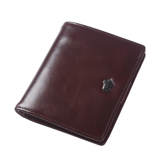 Portefeuille en cuir pour homme avec bison