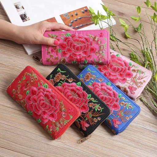 Portefeuille Femme avec Fleurs M282