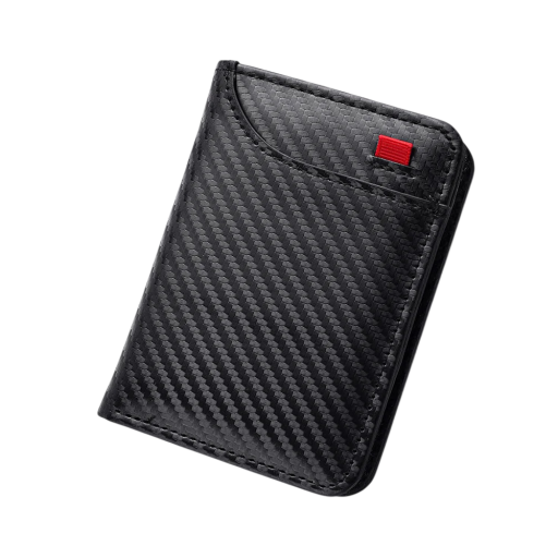 Portefeuille pour hommes matelassé 11,4 x 8,3 x 1,2 cm Cuir synthétique Dimensions compactes Différentes variantes de couleur avec un écusson rouge