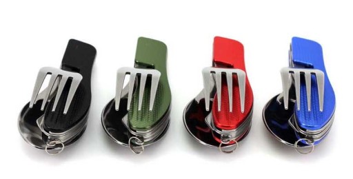 Posate multifunzionali in acciaio inox per campeggio