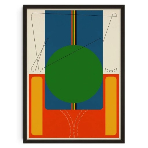 Poster artistico 50x70 cm Immagine geometrica astratta Composizione moderna colorata Decorazione da parete di design Stampa su tela Senza cornice