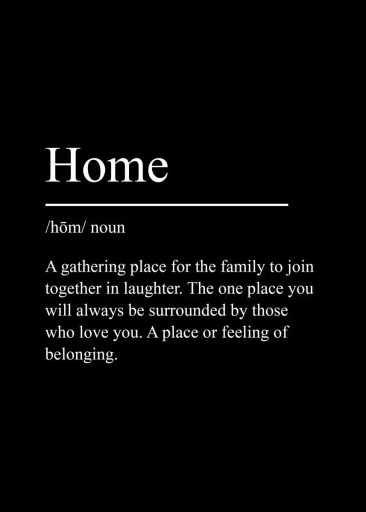 Poster da parete Home con significato testuale e definizione 40 x 60 cm stampa su tela bianco e nero senza cornice decorazione per interni