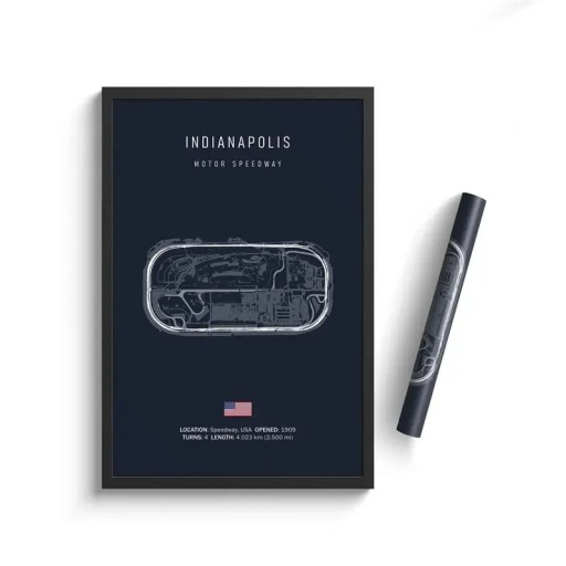 Poster Indianapolis Motor Speedway, 30 x 40 cm, HD-Leinwanddruck, Formel 1, Motorsport, Kunst, Dekoration, ungerahmt, Wohnzimmer
