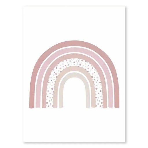 Poster pe perete 21 x 30 cm Dușa rozie Pictură pe pânză fără ramă Decorațiune de perete pentru camera fetiței și a copilului motiv delicat