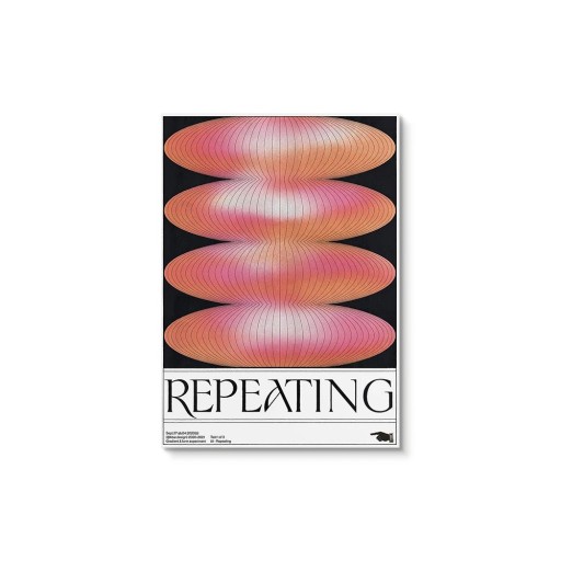 Poster Repeating 40x60 cm Arte astratto Tela moderna Stile vintage Forme geometriche Illusione ottica Decorazione di design senza cornice