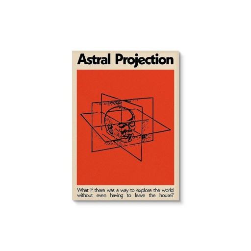 Poster retro Proiecție astrală 40x60 cm Artă japoneză Okinawa Deschide-ți mintea Decor vintage Salcie verde Imprimeu abstract
