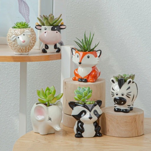 Pot de fleurs en céramique en forme d'animal