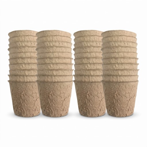 Pots en tourbe pour semis, biodégradables, 8 cm, 40 pcs, en pulpe, marron, pour la germination des graines et le repiquage au jardin